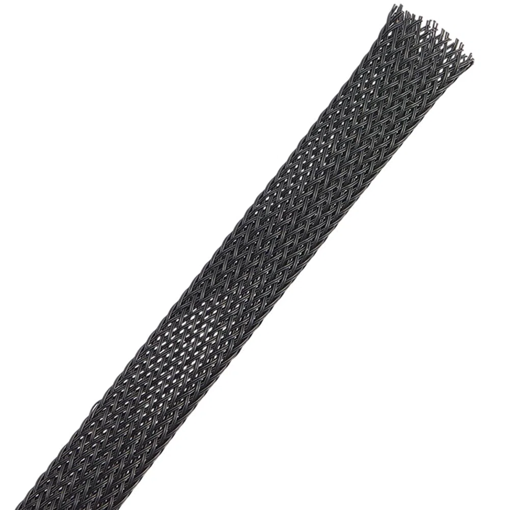 Protector de Cable de Tubo Pet de 15 m X 20mm de Ancho, Malla de Alambre Flexible, Funda Trenzada Expandible, Funda Negra para Arnés de Cableado, Organizador para Cable de Audio Y Video.