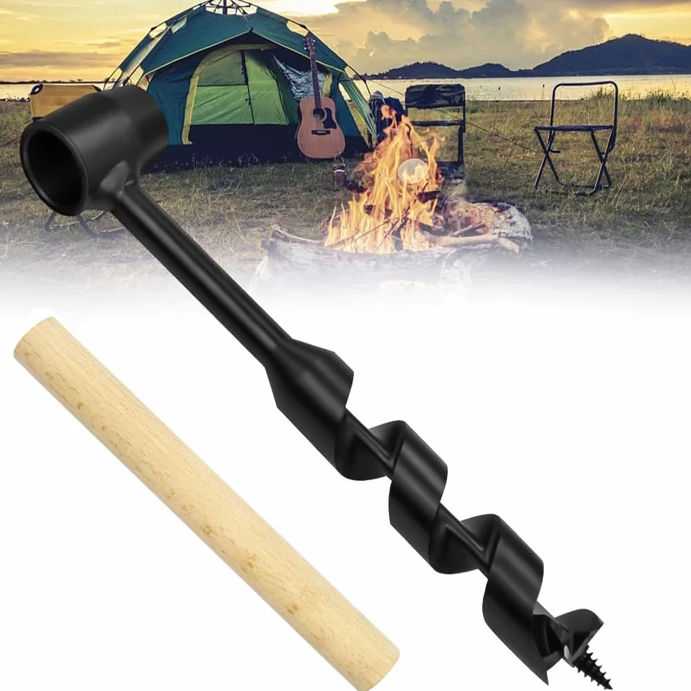 Taladro Manual de Barrena para Exteriores, Broca Manual Multiusos de Supervivencia para Acampar, Al Aire Libre, Bushcrafting