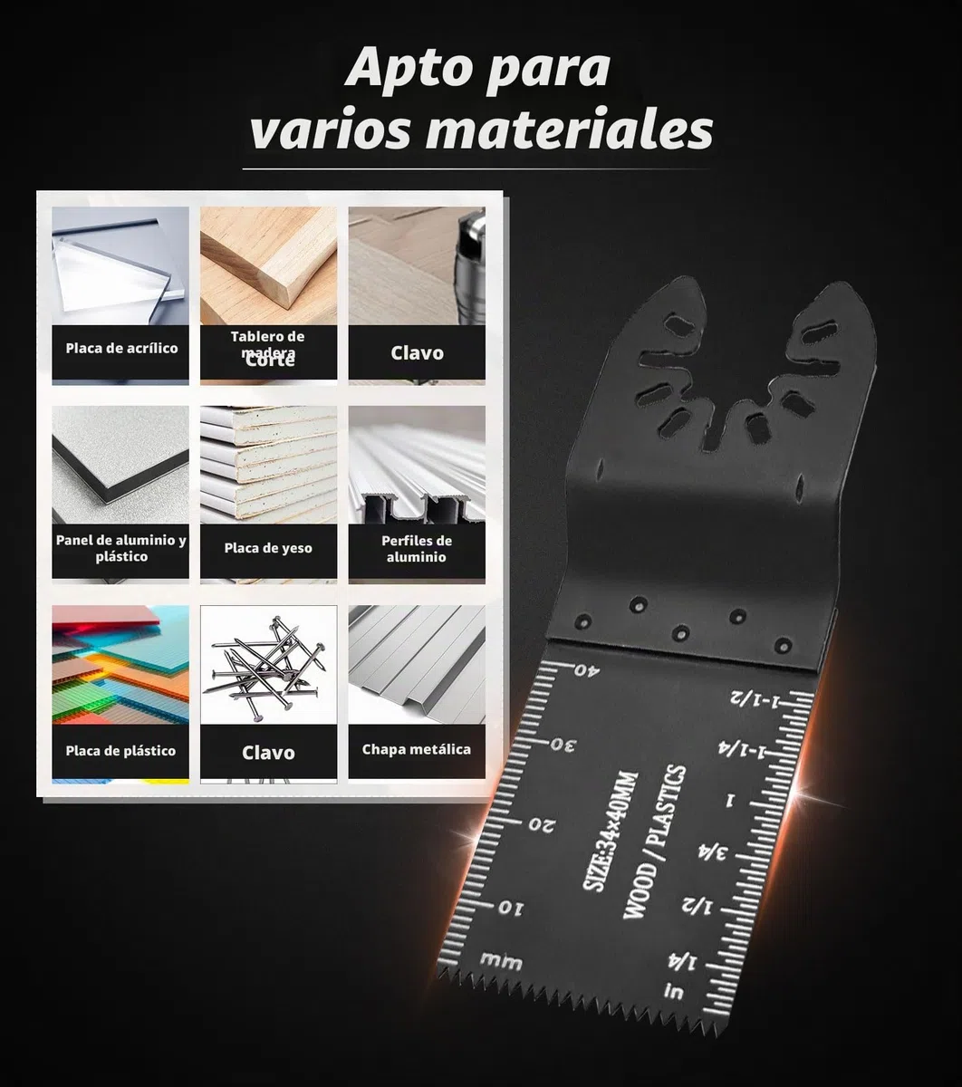 20 PCS Cuchillas Herramientas Oscilantes Multiherramienta de Corte Acero Sierra para Madera Dientes de Carburo para Dremel Fein Multimaster Multitalent Makita Milwaukee Bosch Multitool Accesorios