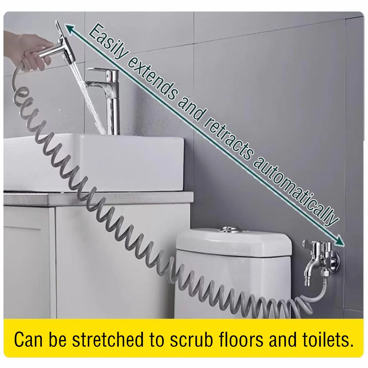 Bidé de mano pulverizador de baño con manguera de resorte soporte de pared, Closestool, cacerola de cuclillas, flor de agua, pañal de paño de limpieza para baño