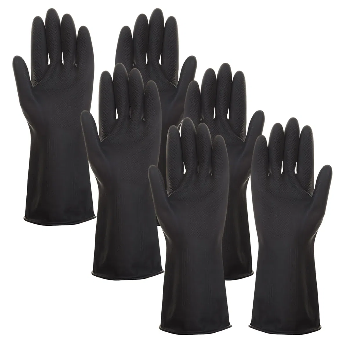 3 pares Guantes Resistentes Productos Químicos Guantes de Latex Resistentes a Productos Químicos Guantes de Látex Reutilizables Guantes de Látex Duraderos, Talla Única (Negro) (Negro)