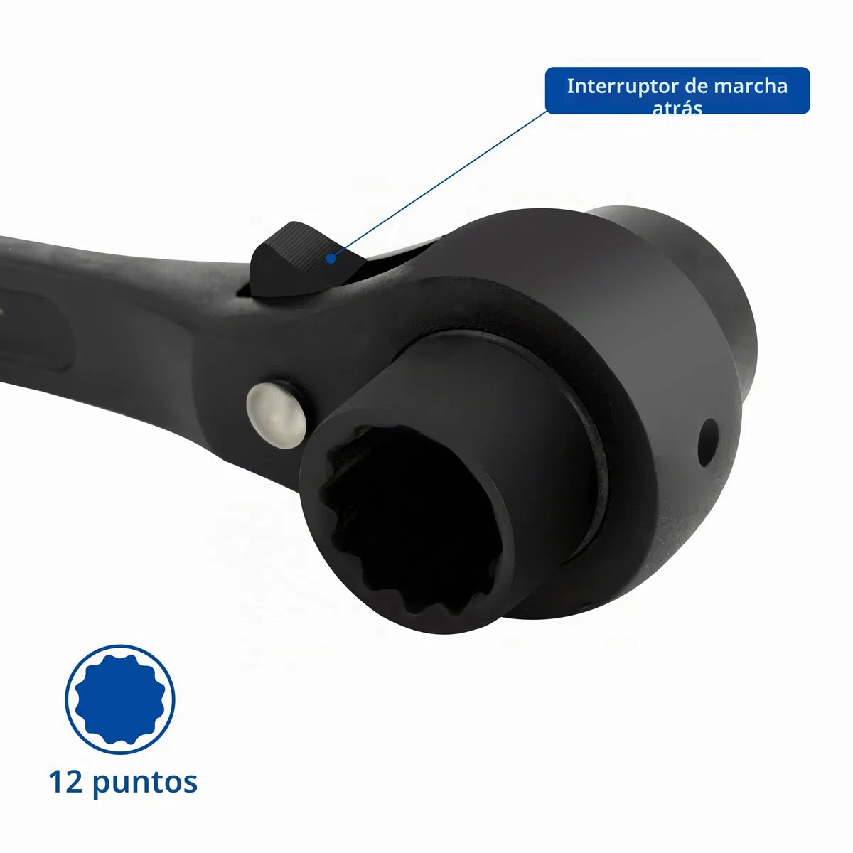 DAKCOS Llave de Carraca de Andamio 19/22 mm Derecha/Izquierda, Reversible, Negro