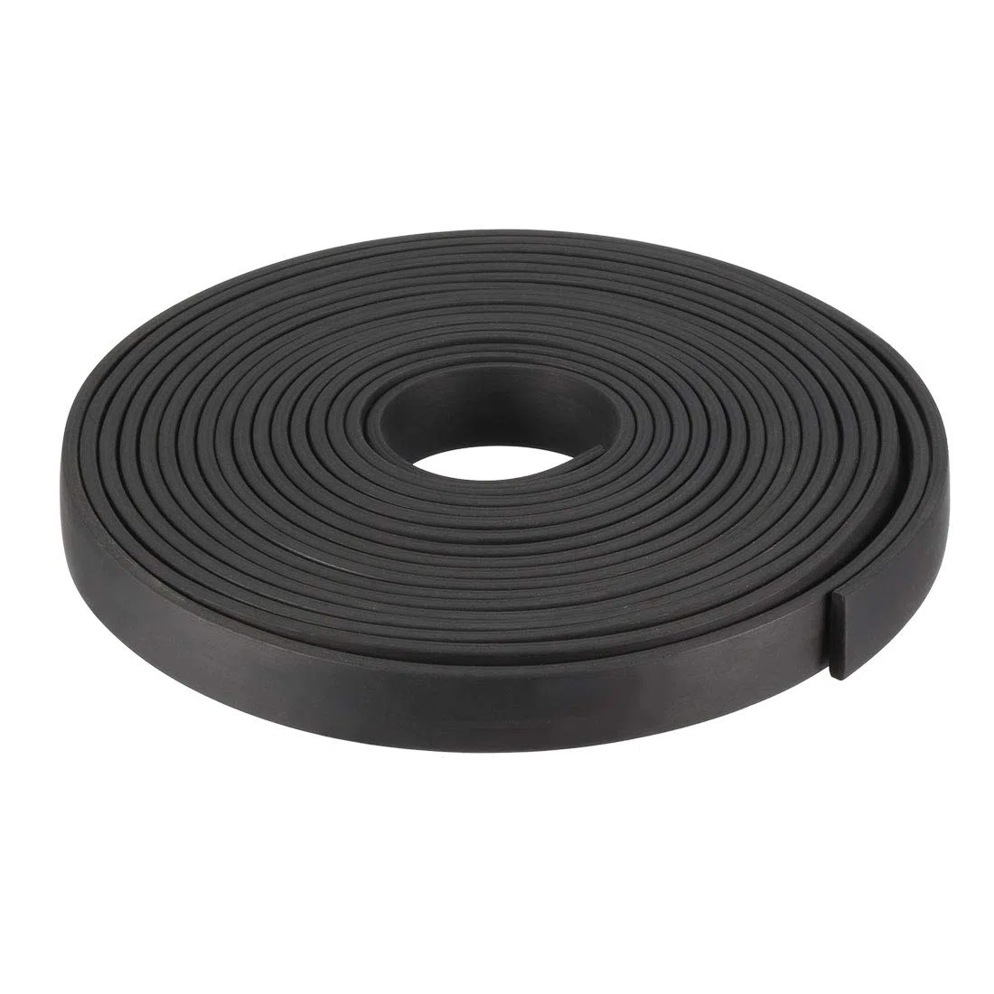sourcing map Sólido Rectángulo Goma Sello Tira 15mm Wide 3mm Grosor, 5 Metros Largo Negro