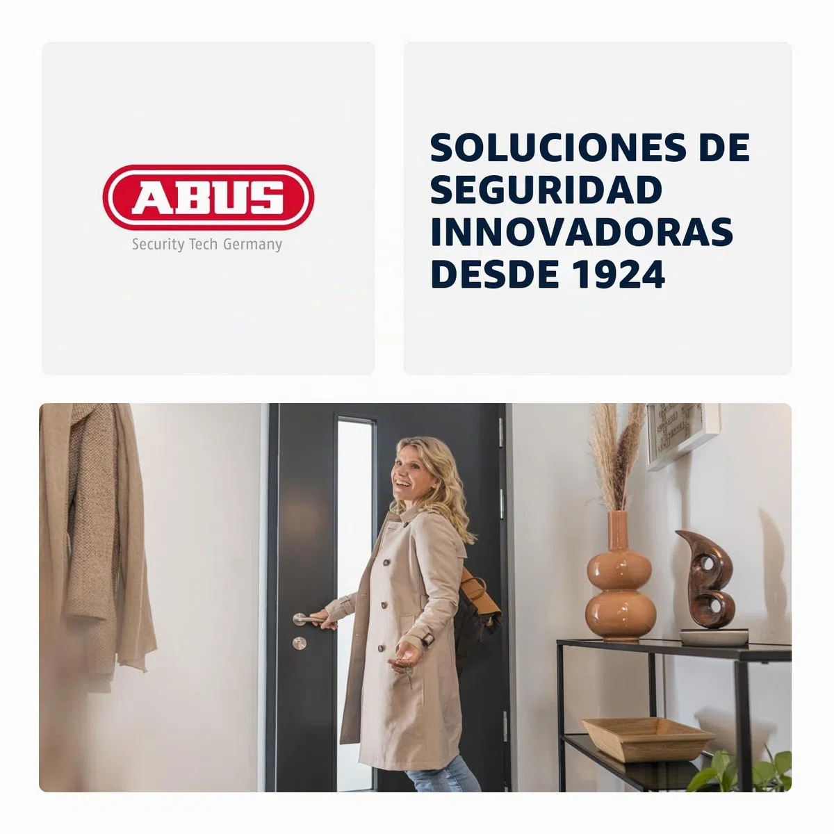ABUS Pestillo deslizante para puerta SR30 - cierre extra sin llave para puertas y ventanas - para abrir elementos hacia la izquierda y hacia la derecha - diseño compacto para sitios reducidos - blanco