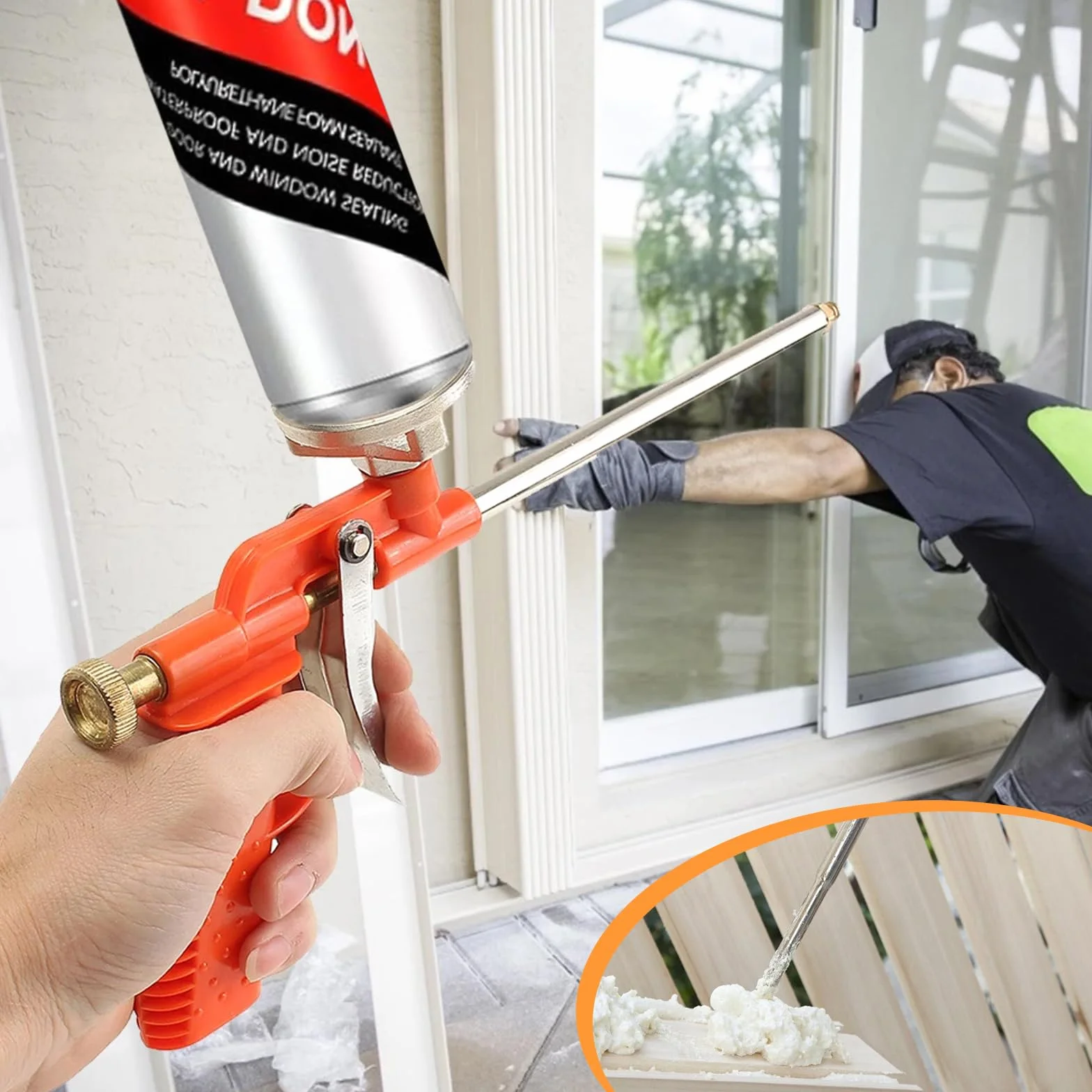 GOMETY - Pistola de espuma de poliuretano, 3 unidades, pistola dosificadora profesional con mango ergonómico de plástico, pistola de espuma de metal para bricolaje y profesional para sellar, sellar,