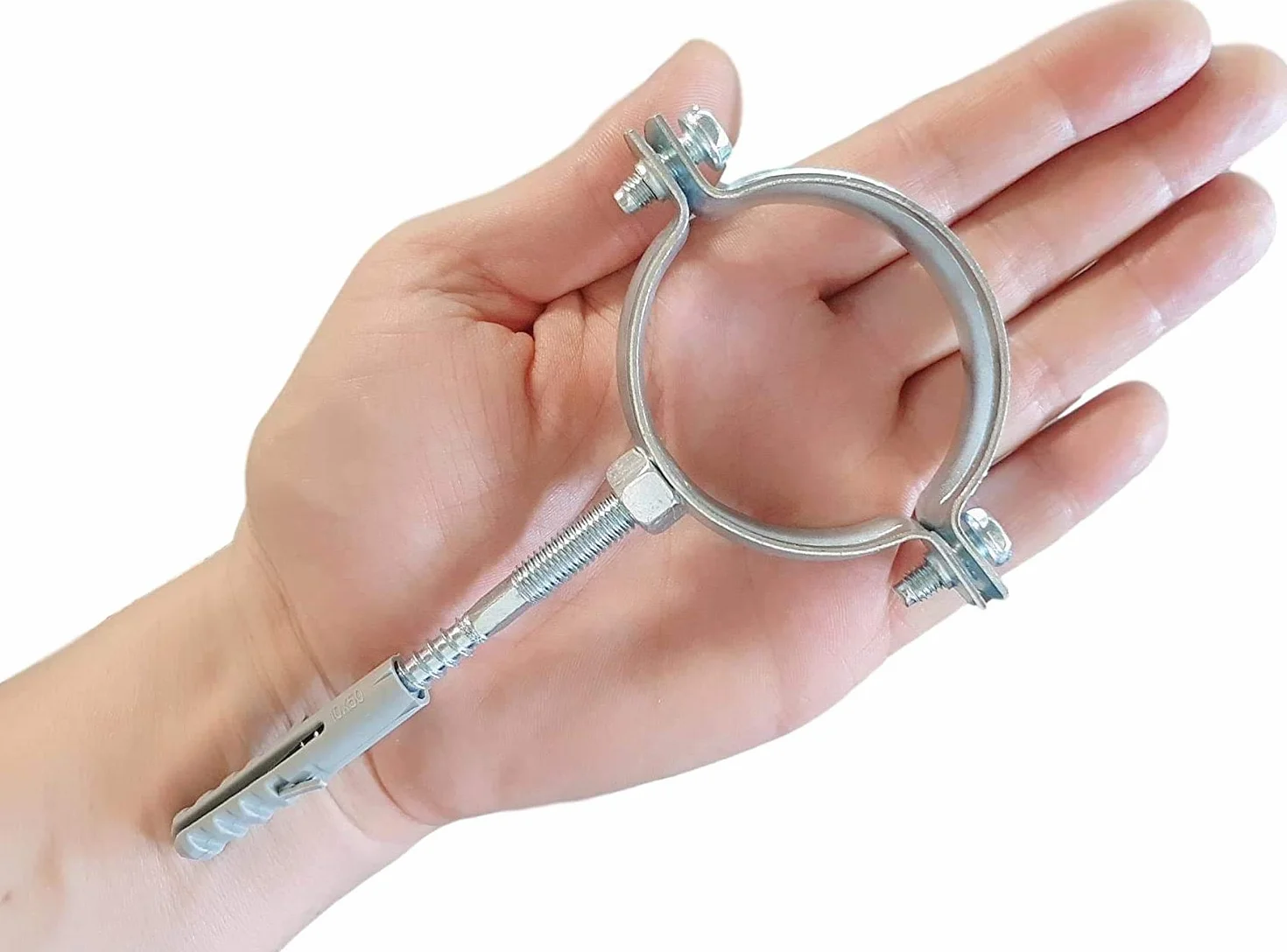 (Paquete de 2 uds.) Soportes metálicos para tubos Clips Abrazaderas para tubos Ø 60-64 mm (2)