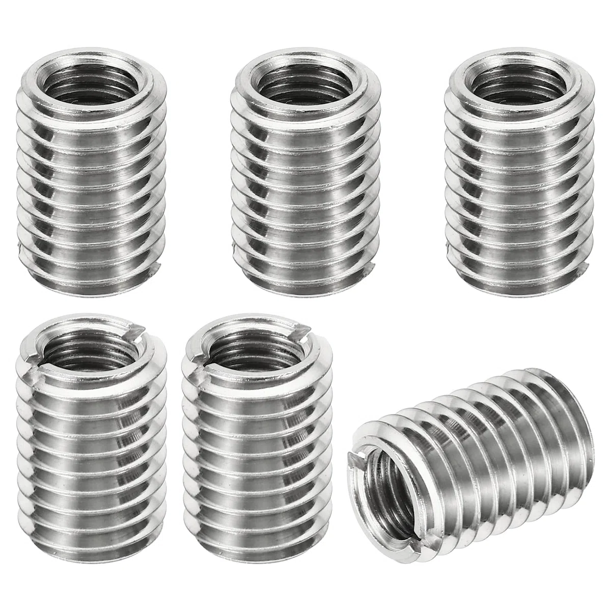 PATIKIL Rosca Adaptadores Manguito Reductora Tuerca, 6uds M14*2 Macho a M10*1.5 Hembra Reparación Inserto Tuerca Tornillo Reductor Conversión Inoxidable Acero Sujetador 20mm
