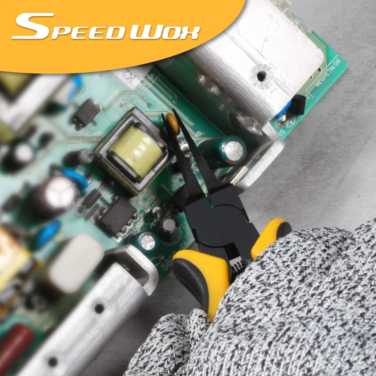 SPEEDWOX Alicates finos de punta plana de 5.5 pulgadas, alicates de punta plana fina con mandíbula lisa para hacer joyas, manualidades y tablero PCB
