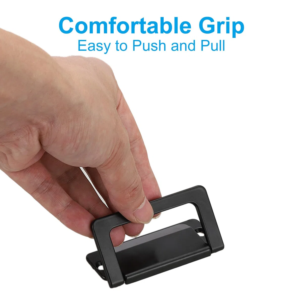 PATIKIL Manijas Ocultas para Armarios de 3" 4 Piezas Aleación de Zinc Tiradores de Cajón Ocultos Con Tornillos para Muebles de Cocina Y Dormitorio, Negro