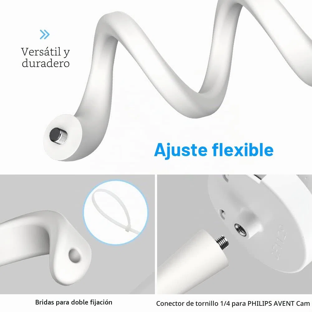 HOLACA Soporte flexible para vigilabebés de Philips Avent con vídeo y cámara modelo SCD923/26, SCD921/26, SCD643/26, SCD973/26, Soporte flexible