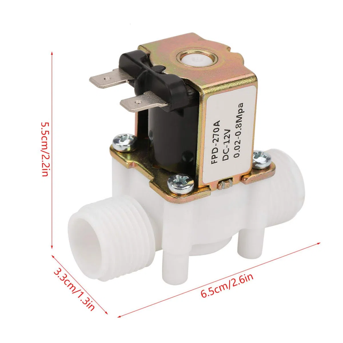 Akozon Válvula de solenoide de agua 12V G1 / 2 "NC Válvula de agua de solenoide de entrada eléctrica para dispensar agua