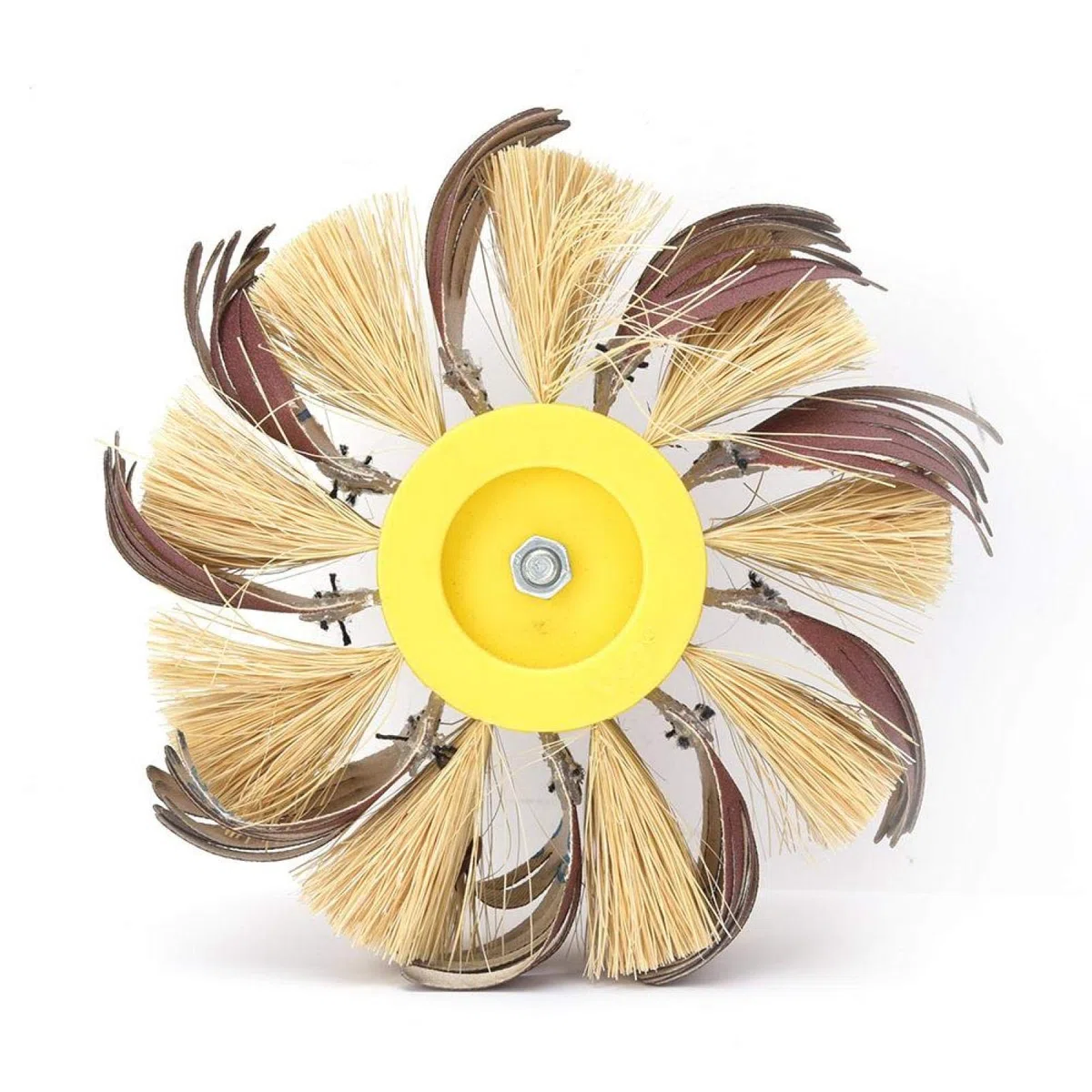 Rueda pulidora Sisal fina y rueda abrasiva Eje de 6 mm montado para accesorio de herramienta rotativa Pulidora Lijadora Lijadora eléctrica(180#)