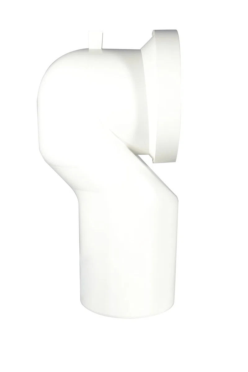 Ideal Standard - Multi Suites, Curva técnica para Inodoro, Conector Universal para desagües de Suelo de PVC, Blanco