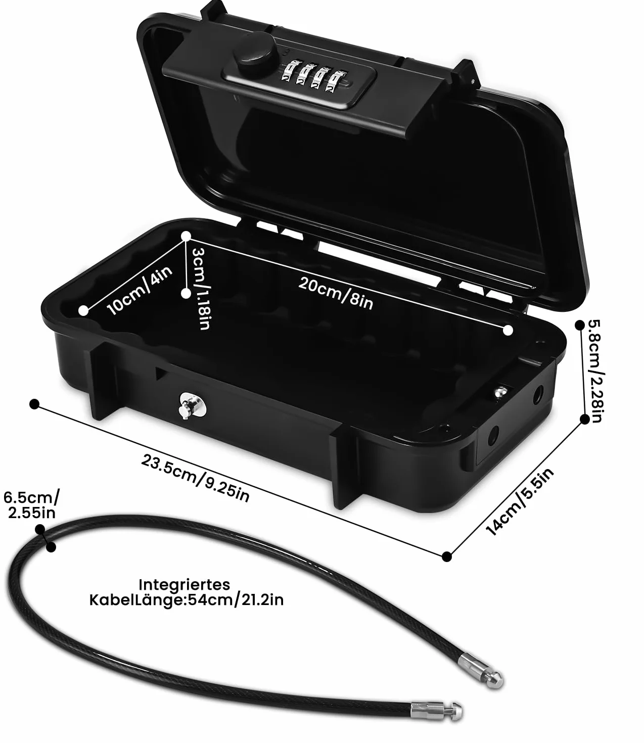 Caja Fuerte Portátil ABS Antigolpes sin Llave Gran Capacidad para Seguridad y Almacenamiento