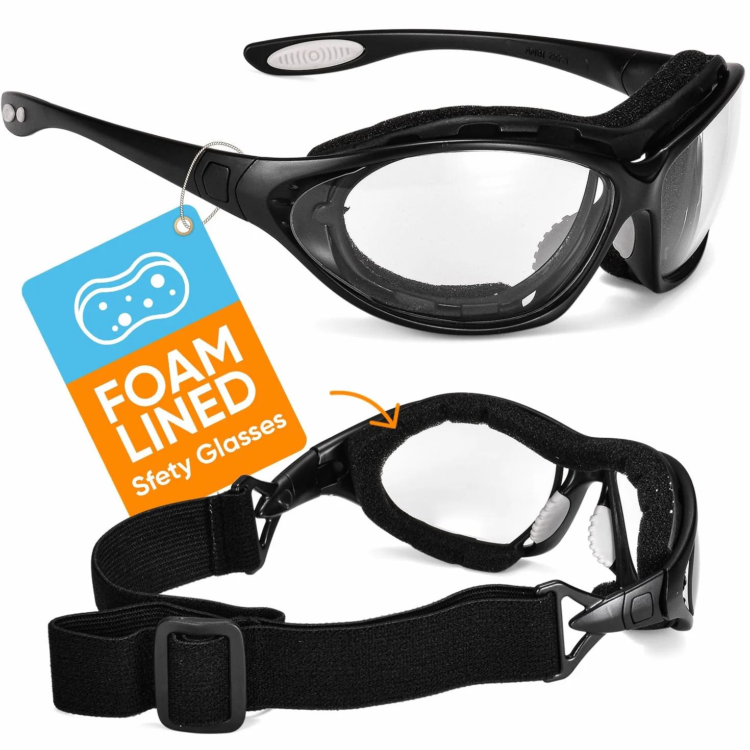 SAFEYEAR Gafas de Seguridad antiniebla y antifragmentación - SG002, gafas de trabajo profesionales teñidas con rayos ultravioleta para hombres y mujeres diy, protección ocular de laboratorio,molienda