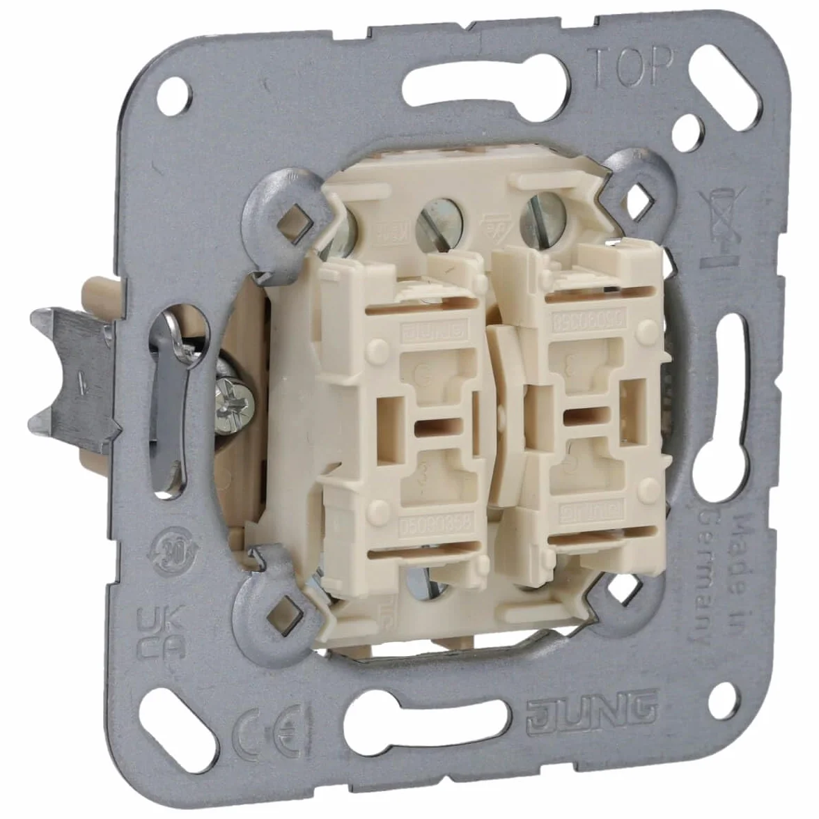 JUNG 539U Mecanismo Pulsador, 10 AX / 250 V, Doble Conmutador