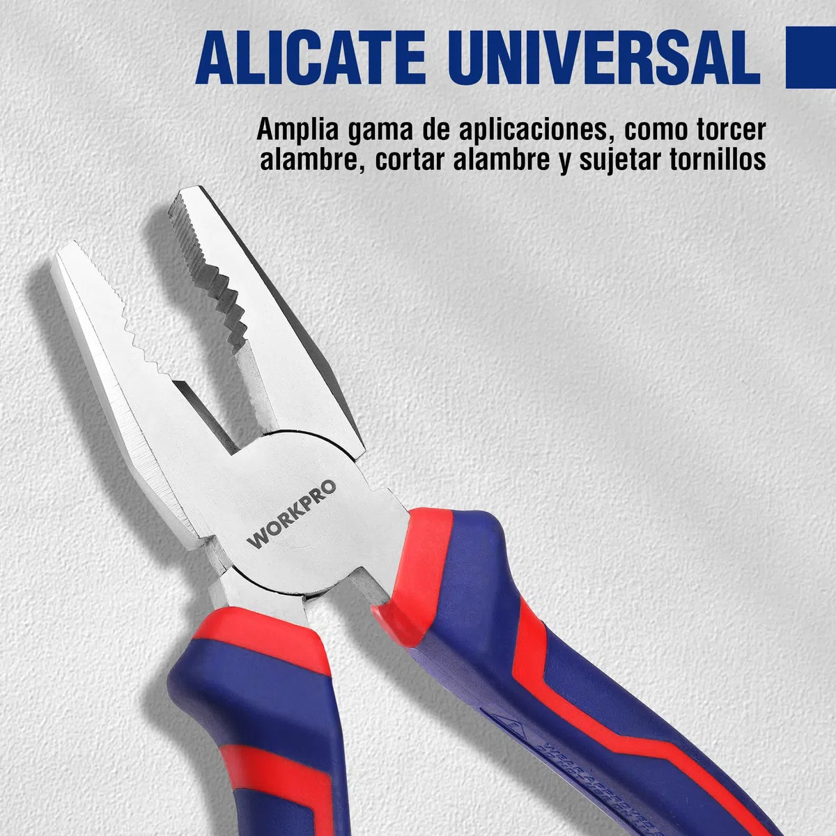 WORKPRO Juego de Alicates, Alicates Profesionales 3 Piezas, Alicate de Punta Larga de 160mm, Alicate de Corte Diagonal de 160 mm, Alicate Combinado de 180 mm