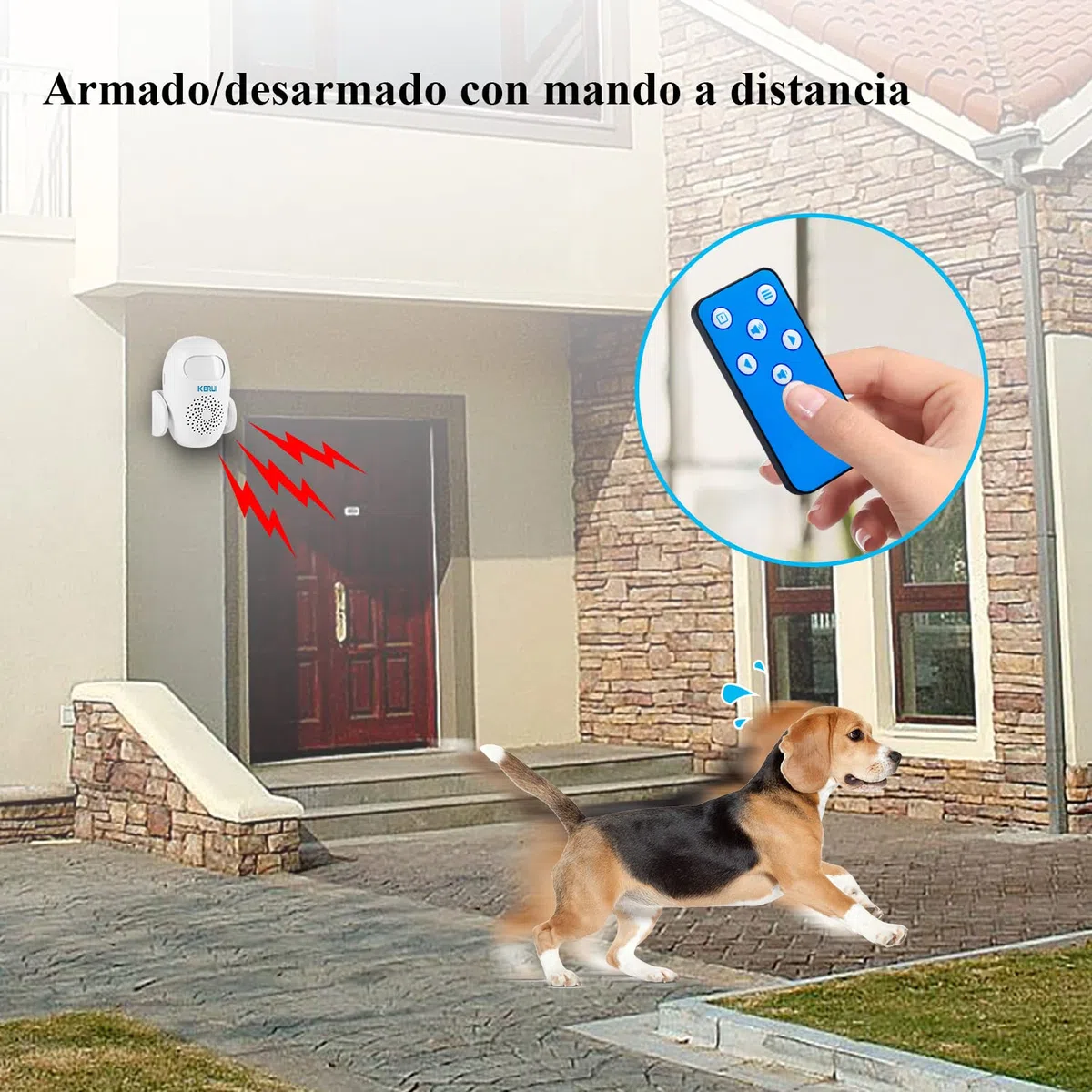 Detector de Paso con Alarma y Sonido, 110 dB, Detector de Movimiento Hue, Apto para LED, Portátil, de Infrarrojos para Exterior, Casa, Entrada
