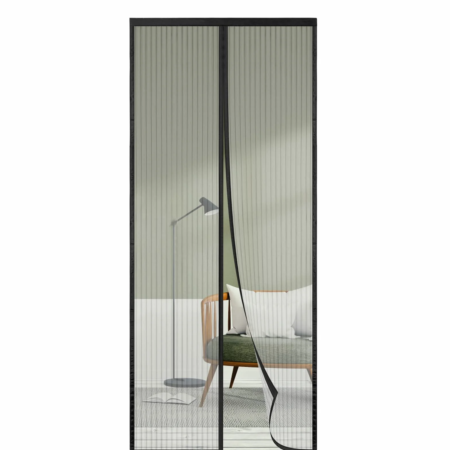 Mosquitera Puerta Magnética 80x180, SHA2WEN Mosquiteras para Puertas Negro, Disfrute del Buen Verano en Familia