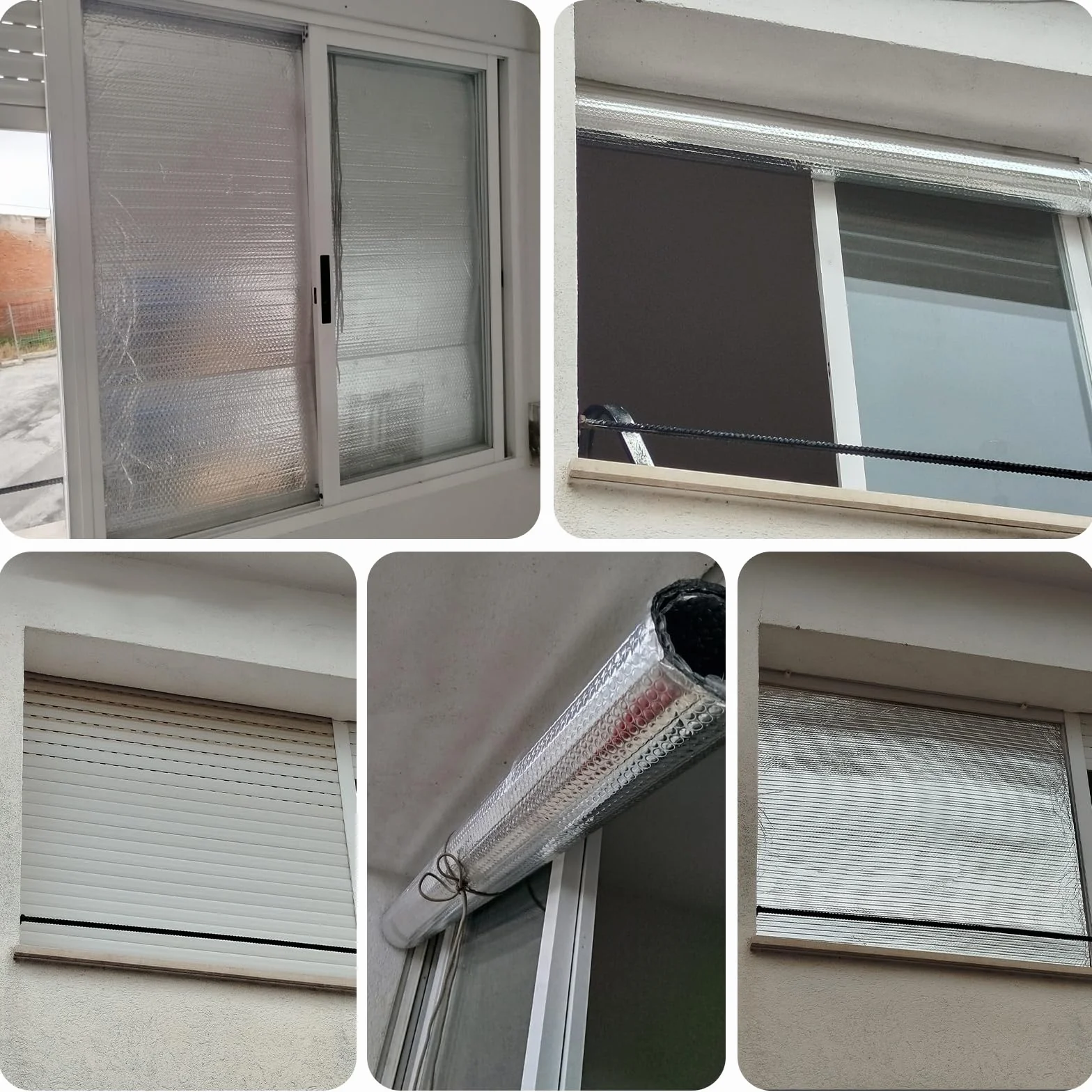 Aislante Termico Ventanas protege del Frio y Calor - 1.5x1.2m - Aislamiento Termico Autoadhesivo para Ventanas correderas - Incluye Velcro