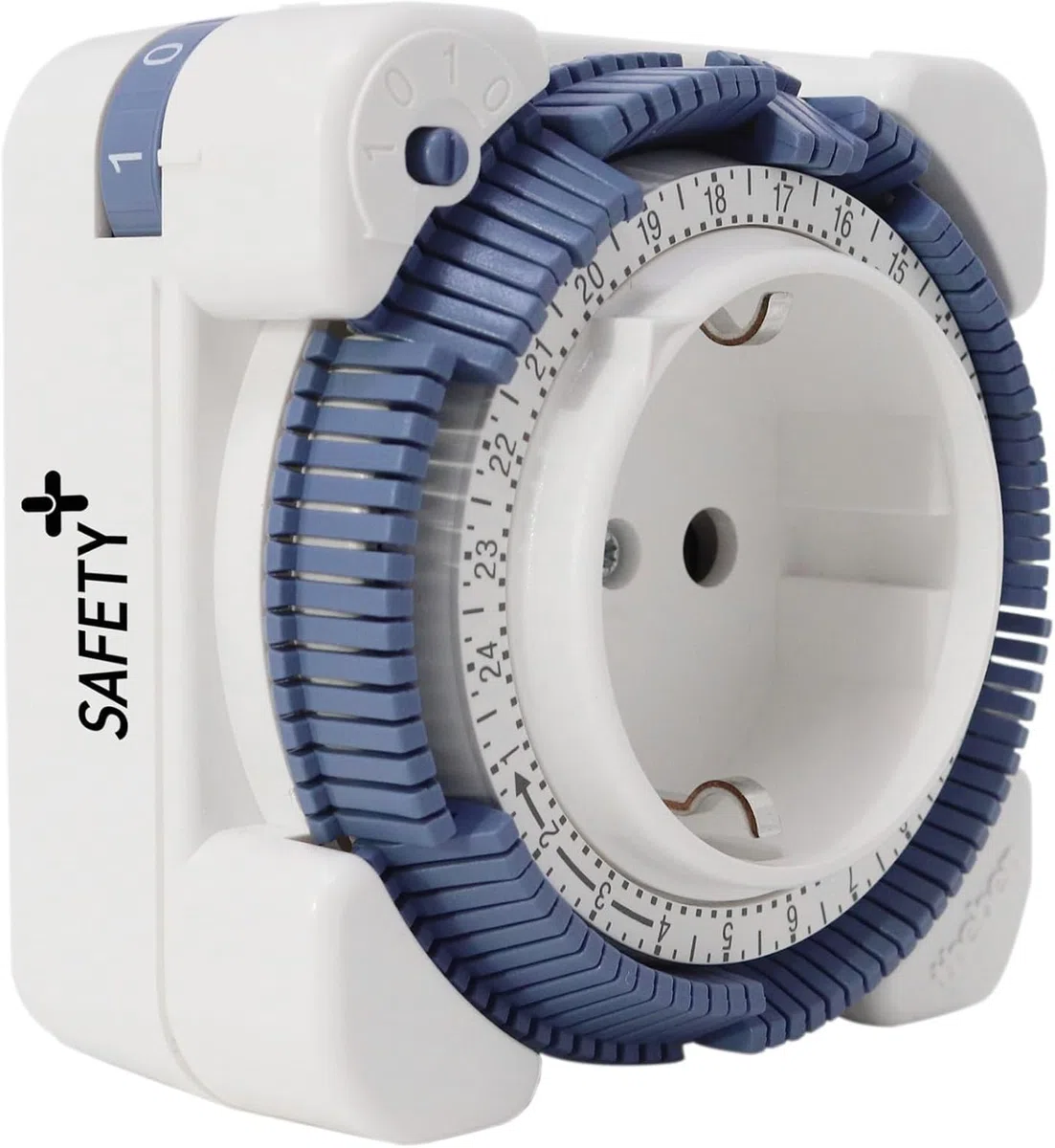 Theben 0260833 Timer 26 Safety-Plus I Temporizador analógico I Interruptor de enchufe analógico I Temporizador analógico I con programa diario I Mayor protección táctil I 230 V AC