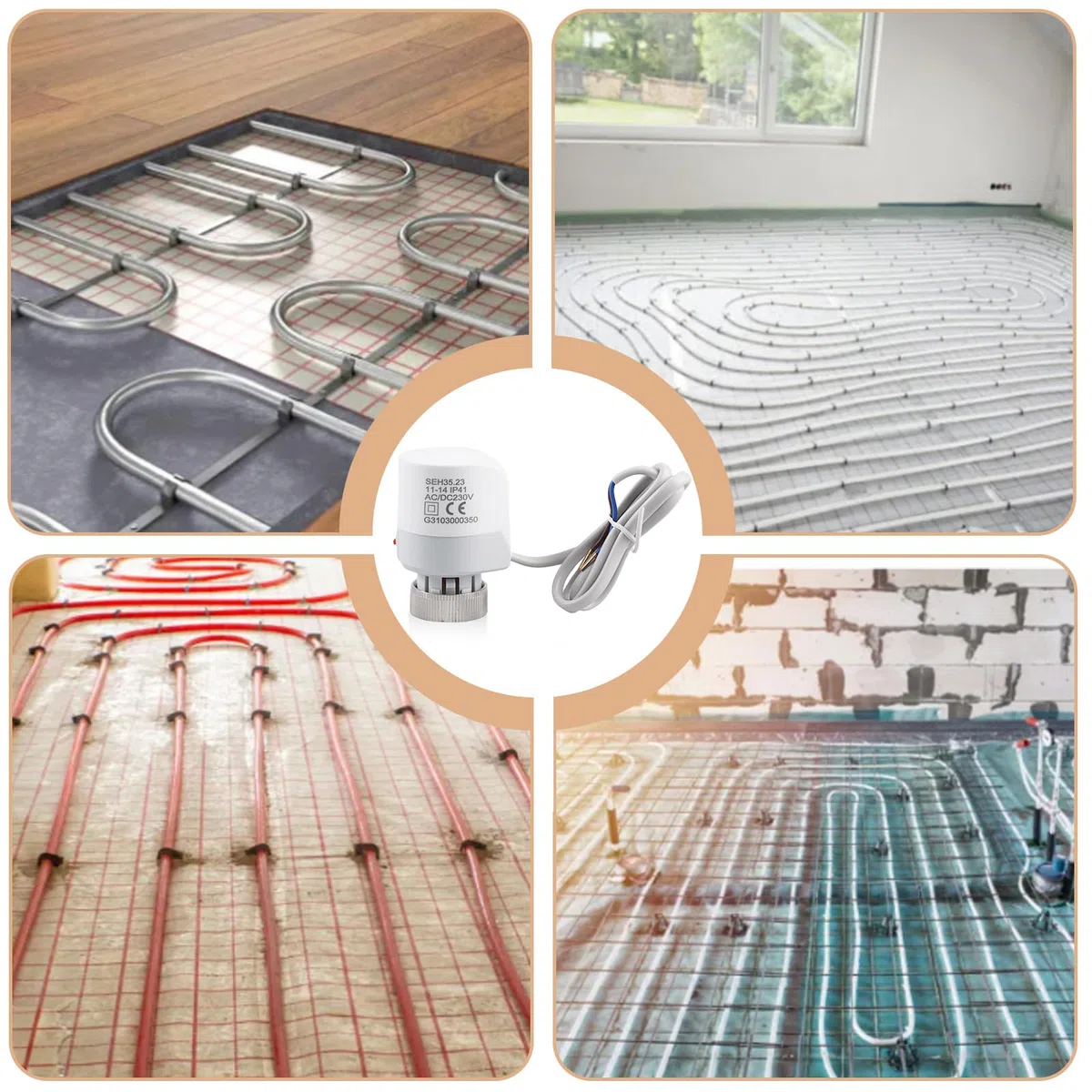 BORDEAG Actuador Térmico de Alto Rendimiento: 2 Unidades Actuador Térmico Eléctrico, Funcionamiento Confortable, Para Calefacción por Suelo (230V, M30x1,5, Blanco)
