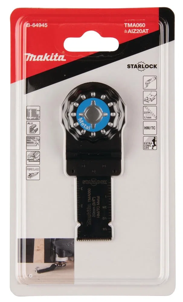 Makita B-64945 Hoja Starlock 23 TPI TC/HM TMA060 20 mm Metal