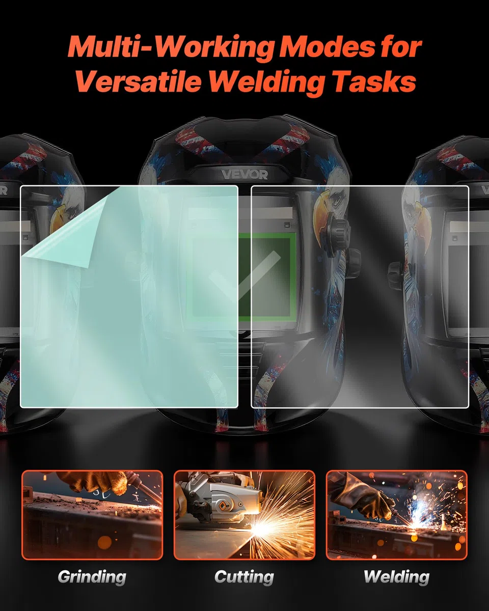 VEVOR Lente Protectora Exterior para Casco de Soldadura, 20 Unidades, 121 x 118 x 0,9 mm, de PP, Cristal Transparente, contra Salpicaduras y Altas Temperaturas, Confiable para Su Rostro y Ojos