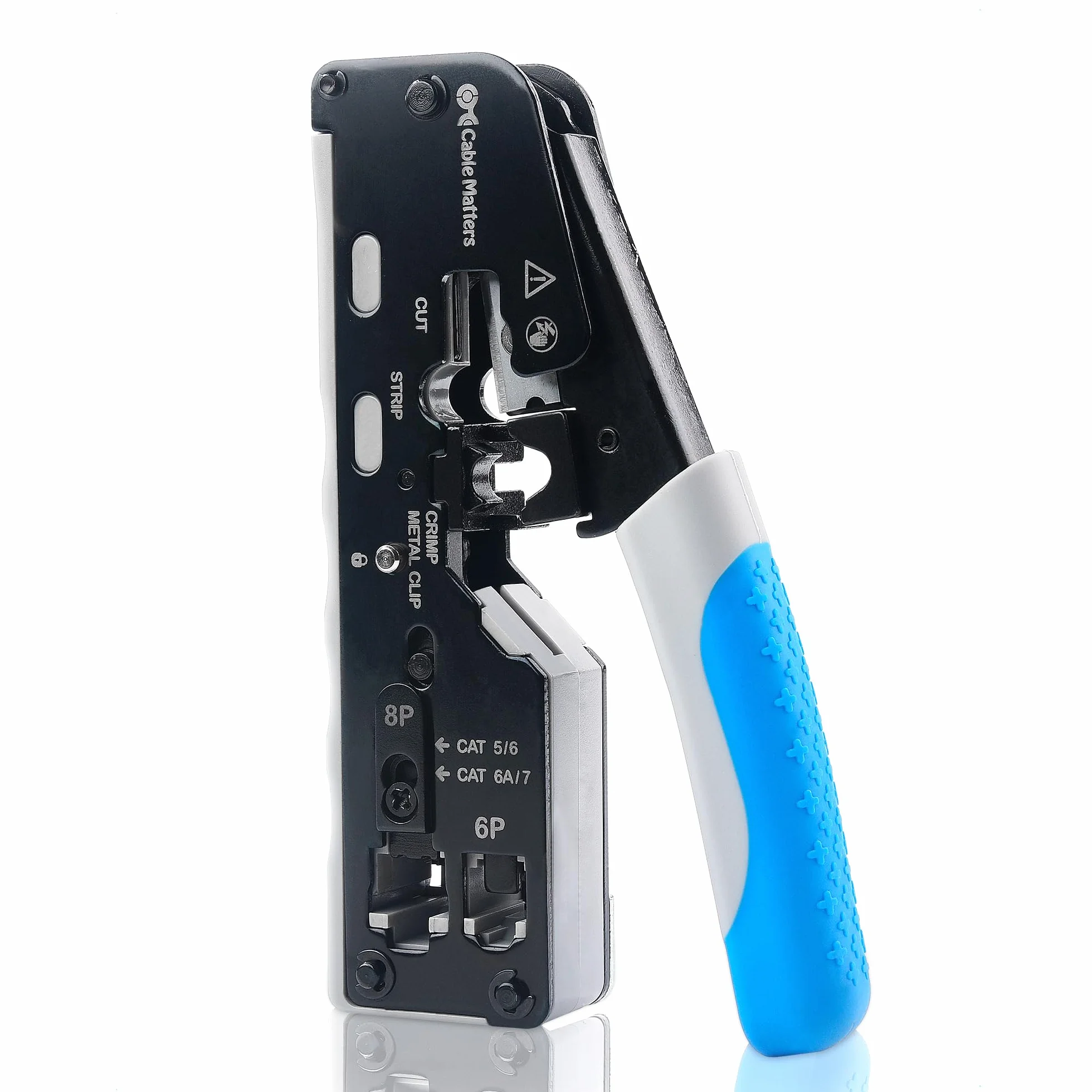 Cable Matters Herramienta de crimpado Ethernet modular todo en uno Cat 8 (herramienta de crimpado Cat5, Cat6, Cat7 y Cat8) para conectores Pass-Through apantallados.
