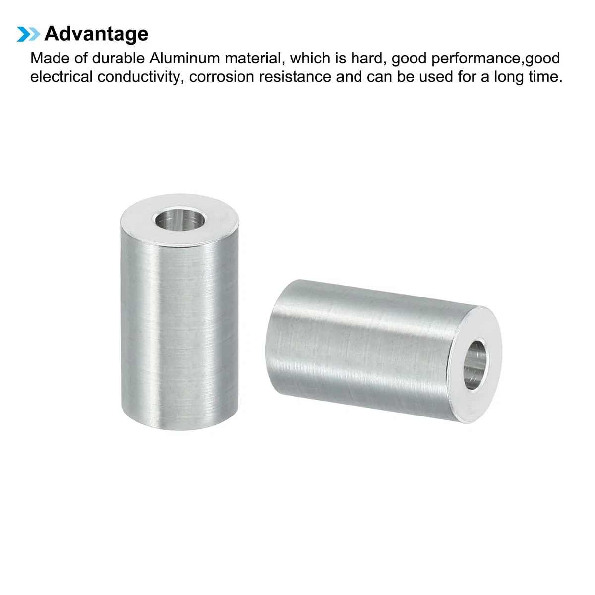 PATIKIL Separadores de Aluminio M6 5 Piezas Espaciadores Metálicos de Aluminio 6,2mm ID x 15mm OD x 30mm Longitud Aluminio Redondo Tornillo Separador Para Tornillos de 1/4" O M6