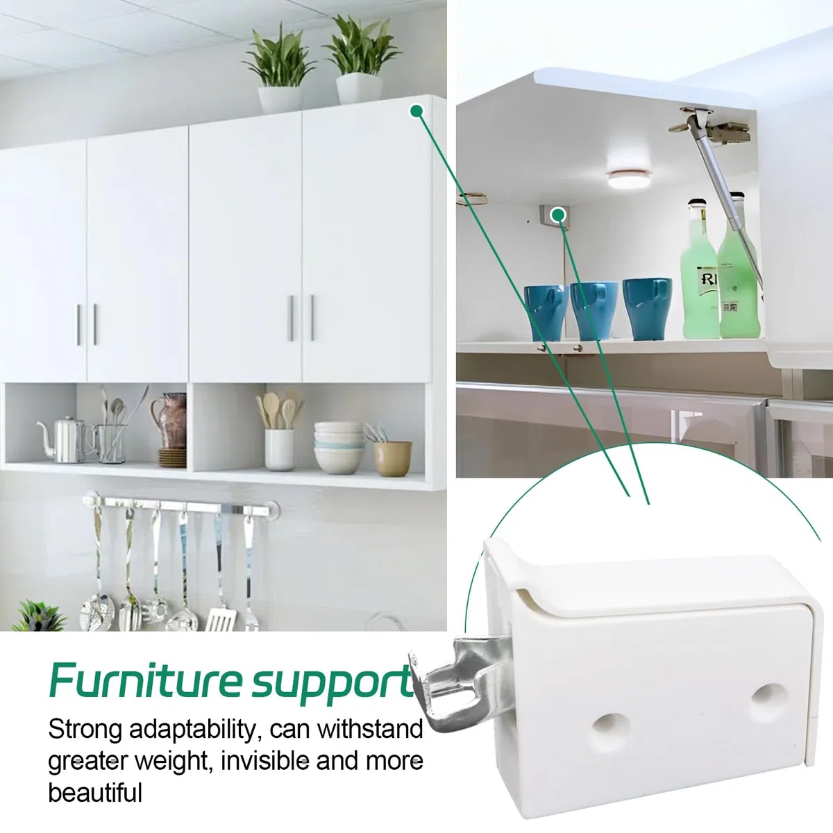 6 Piezas Juego de Soportes para Armarios Colgantes Gancho Ajustable para Armarios Soporte de Pared Tornillo de Expansión Kit Completo Cantidad Abundante Apto para Cocina Baño y Sala de Estar