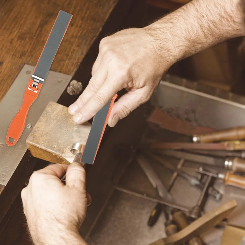 Varilla Pulida con Papel de Lija, Palo Lijado Lija Pulir Herramienta Pulido Mantenimiento Clip Manual Portátil Mano Buena Sensación Superficie Suave para Joyería Lijar Objetos en Forma Metal Madera