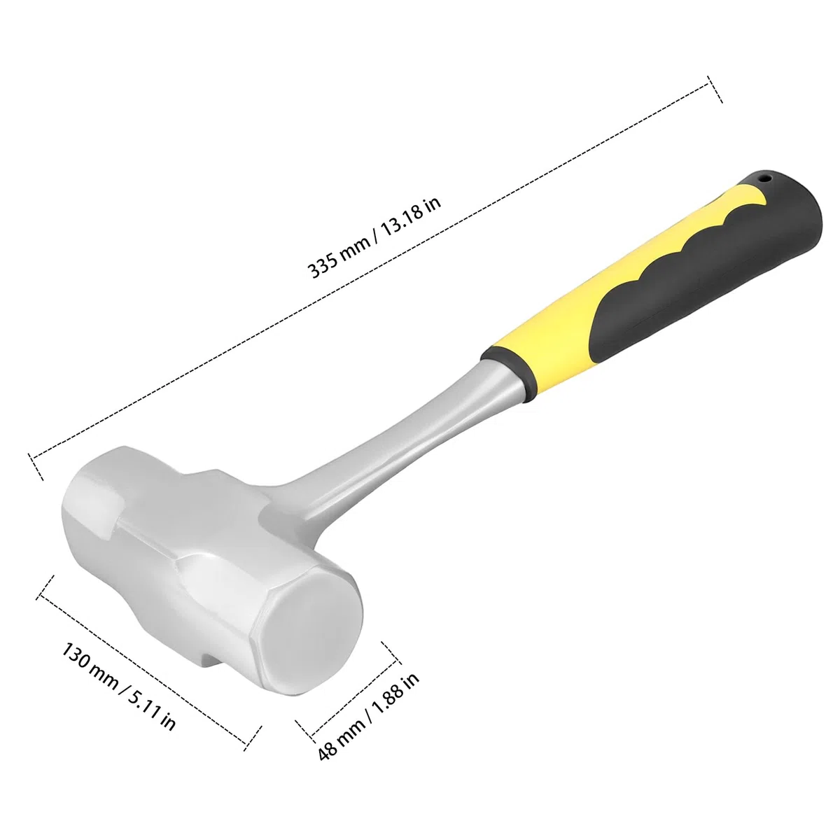 Martillo de Cerrajero 4 Libras con Cabeza de Acero Alto Carbono y Mango PPR Antideslizante para Construcción y Taller