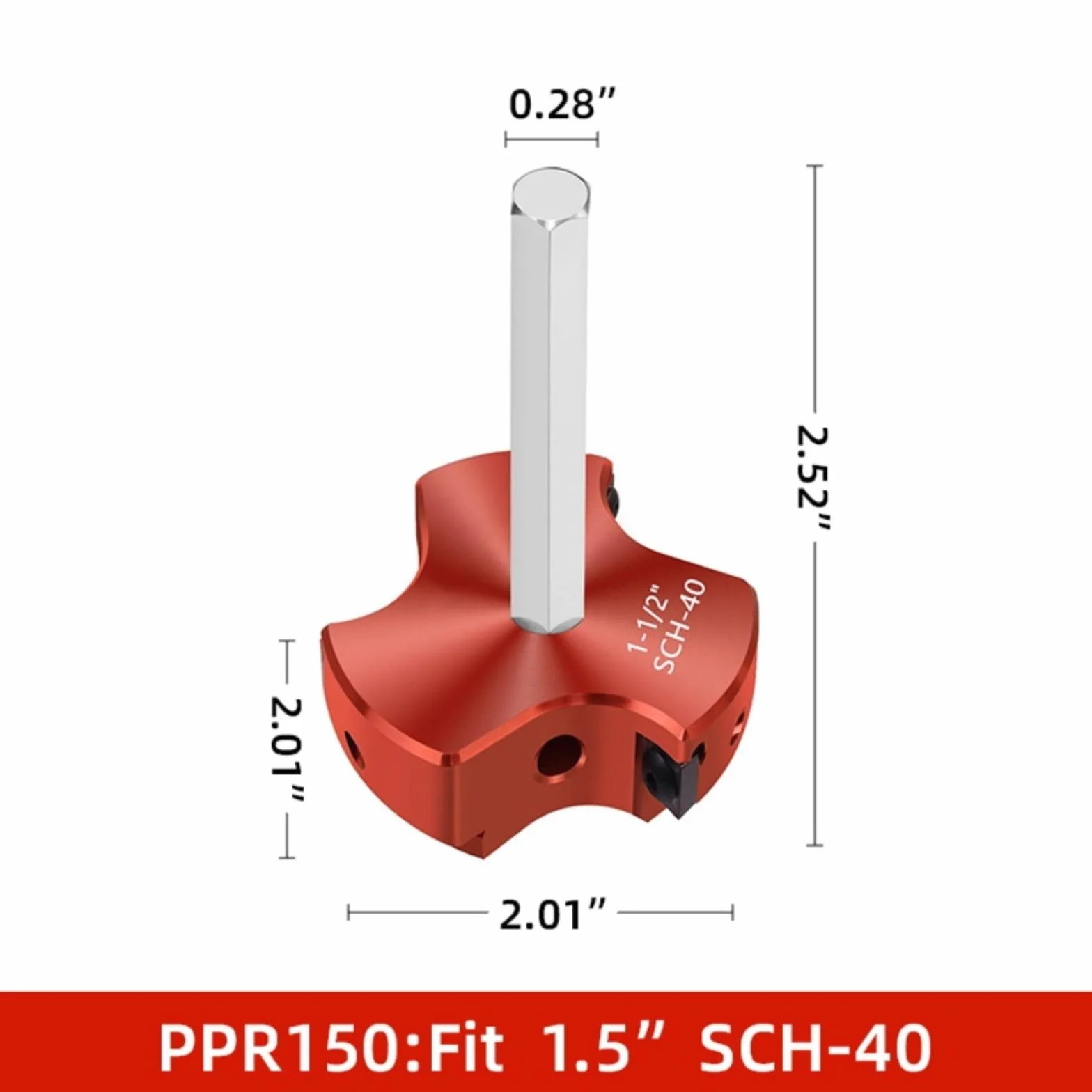 Herramienta de escariador de tubería de PVC de triple hoja, para accesorios de programación 40/CPVC/ABS, cuerpo de aleación de aluminio, eje de acero inoxidable, compatible con portabrocas