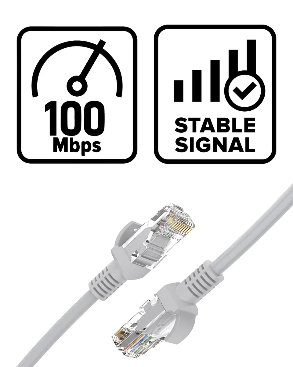 ANNKE PoE Cables Ethernet 30m / 100 pies para IP PoE Cámaras Vigilancia de Seguridad de Alta Velocidad de Red, para Computadora, Hogar, Oficina, etc.