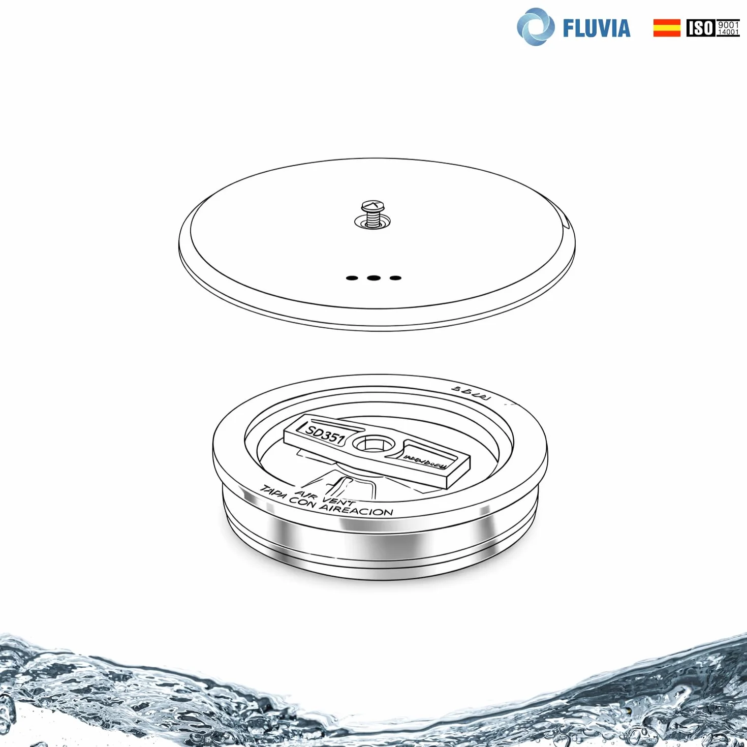 Tapa de Bote Sifónico con Válvula de Aireación Horizontal – Antiolores y Antirruidos – Ideal para Instalaciones de Baja Cota y Reformas – Acero Inoxidable