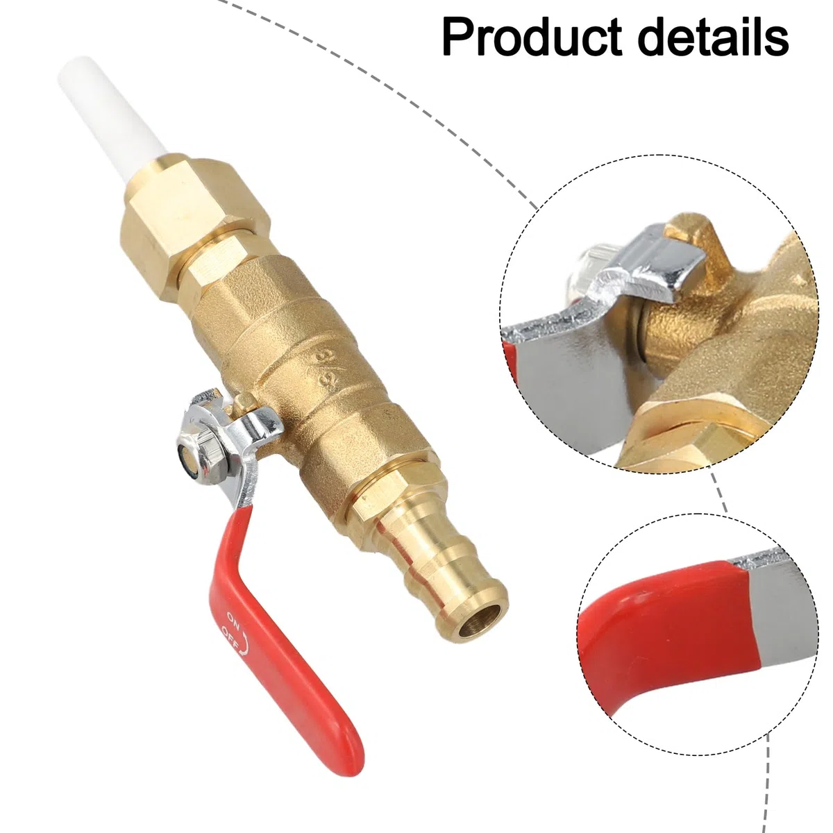 Kit De Montaje De Boquilla De Chorro De Arena De Cerámica con Conector De Válvula De Bola De Latón para Proyectos De Bricolaje, 4 Puntas De Alúmina (2,4/2,7/3,2/3,6 Mm)