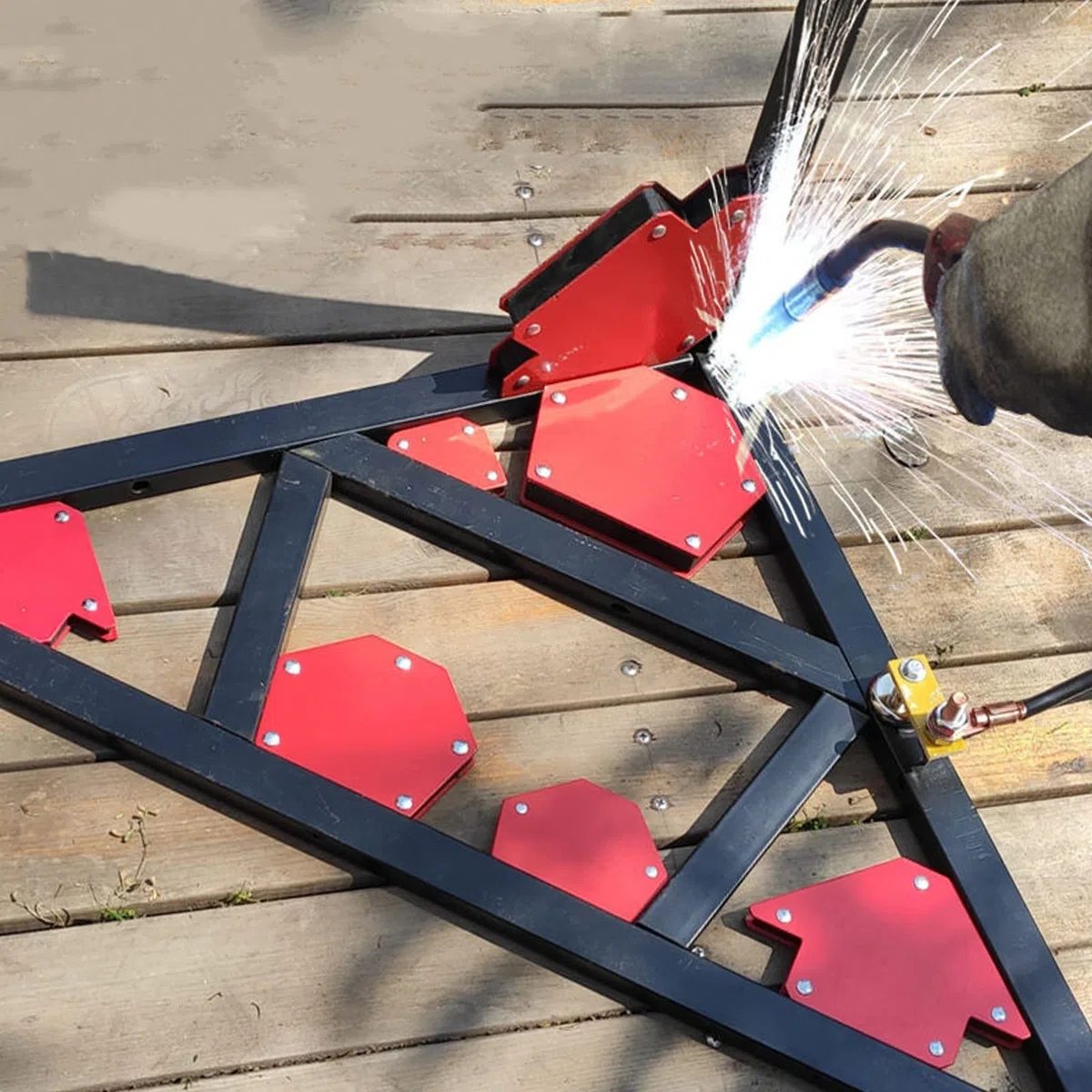 CPROSP 6 piezas Escuadra Magnetica para Soldar con Fuerza Adhesión Iman Soldadura 4.5Kg/11Kg, Ángulo de Soldadura Posicionador Magnetico para Soldar, Imanes para Soldar Angulos