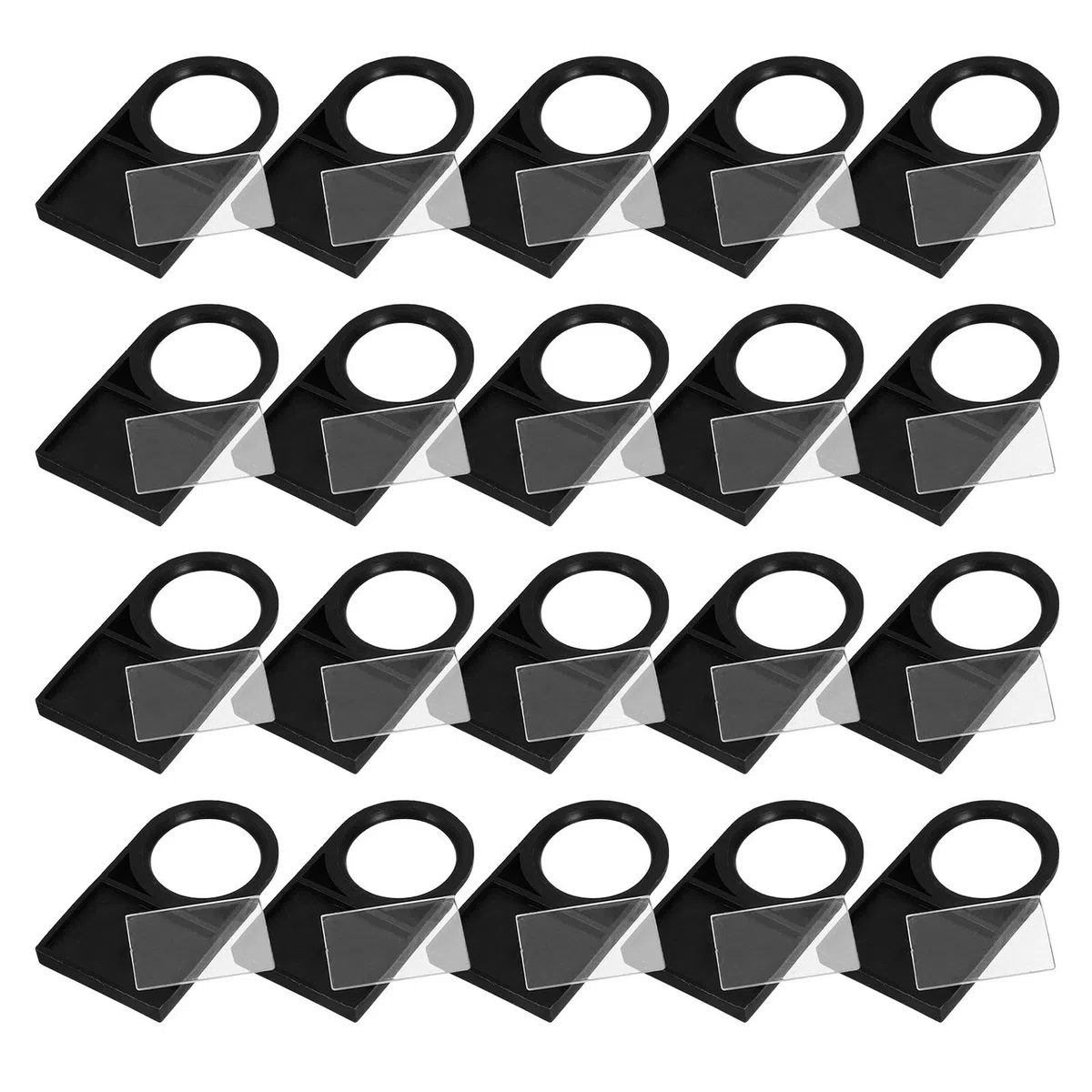 CLISPEED 50 Etiquetas Señalizadoras para Interruptores Pulsadores, Indicador para Botón Eléctrico Negro, Compatible Apertura Circular de 22 MM, Placa de Identificación Duradera para Uso