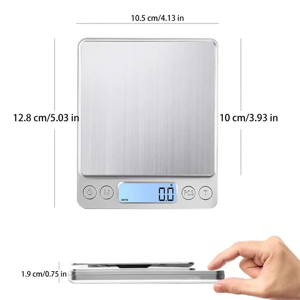 Balanza digital, Balanza de precisión / Balanza de letras / Balanza / Balanza de oro / Balanza de bolsillo, Muy cerca, Despertador profesional fácil, Balanza de bolsillo, 1000 g / 0.1 g
