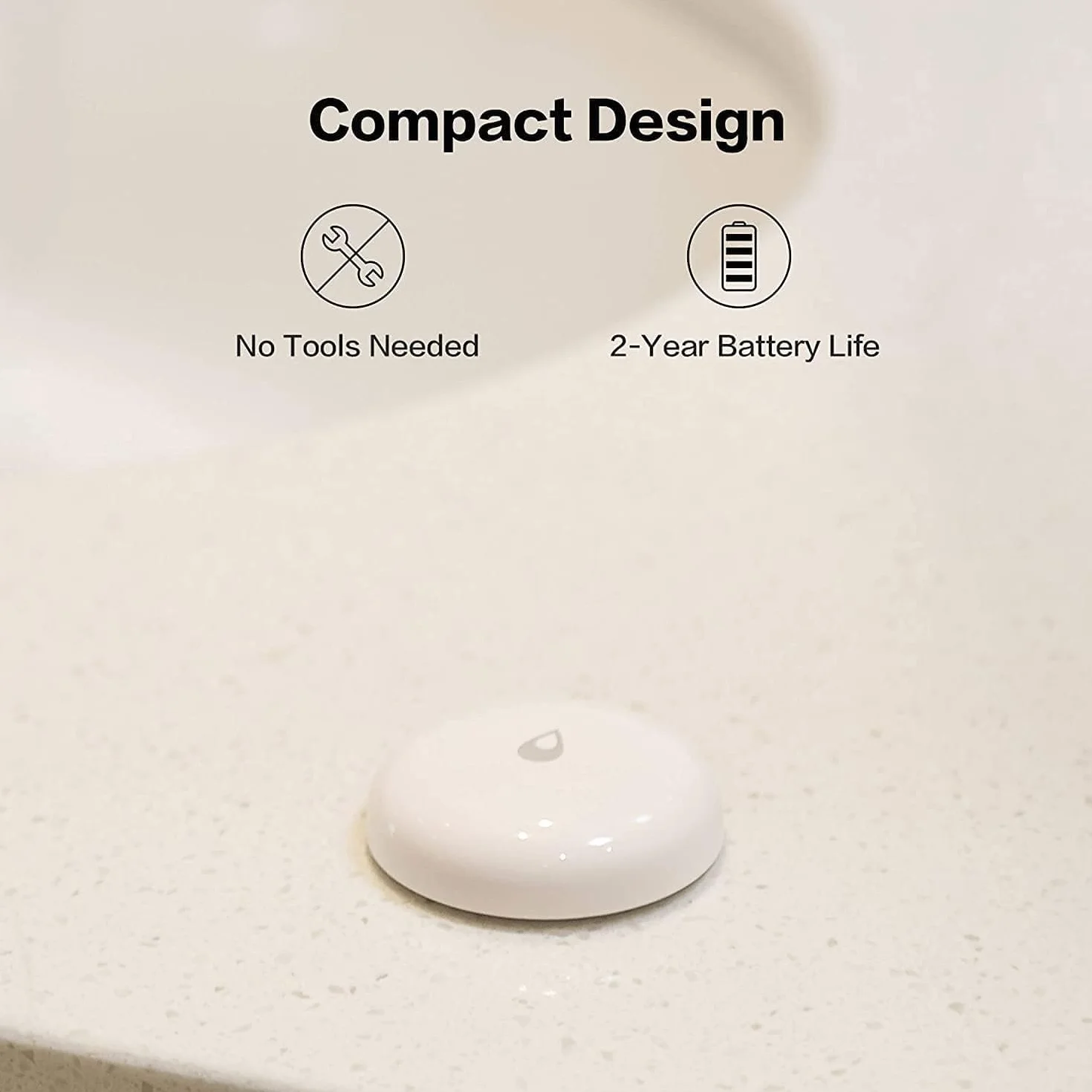 Aqara Sensor de Inundación, Requiere AQARA HUB, Mini Detector de Agua Inalámbrico para Sistema de Alarma y Domótica, para Cocina, baño y Sótano