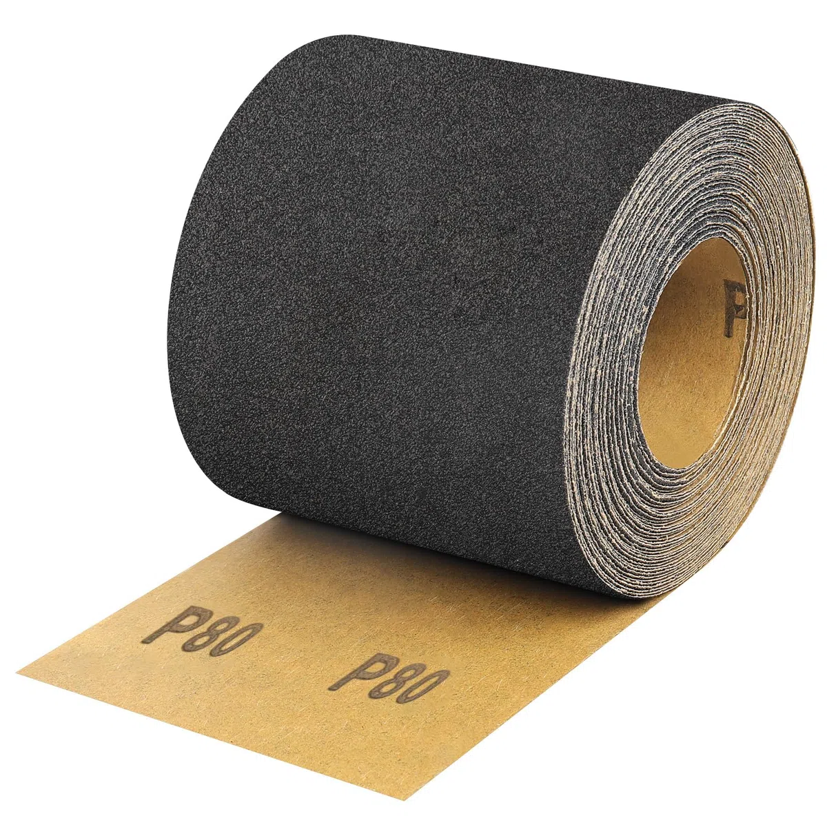 Rollo de Papel de Lija Carburo de Silicio Grano 80, 93 mm x 10 m, para lijar madera, pintura, yeso, relleno, metal y más, papel de lija de 93 mm de ancho compatible