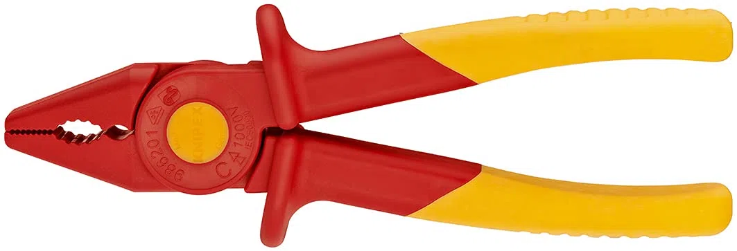 Knipex Tools 98 62 01 - Alicates de plástico (1000 V, aislados), color rojo y amarillo