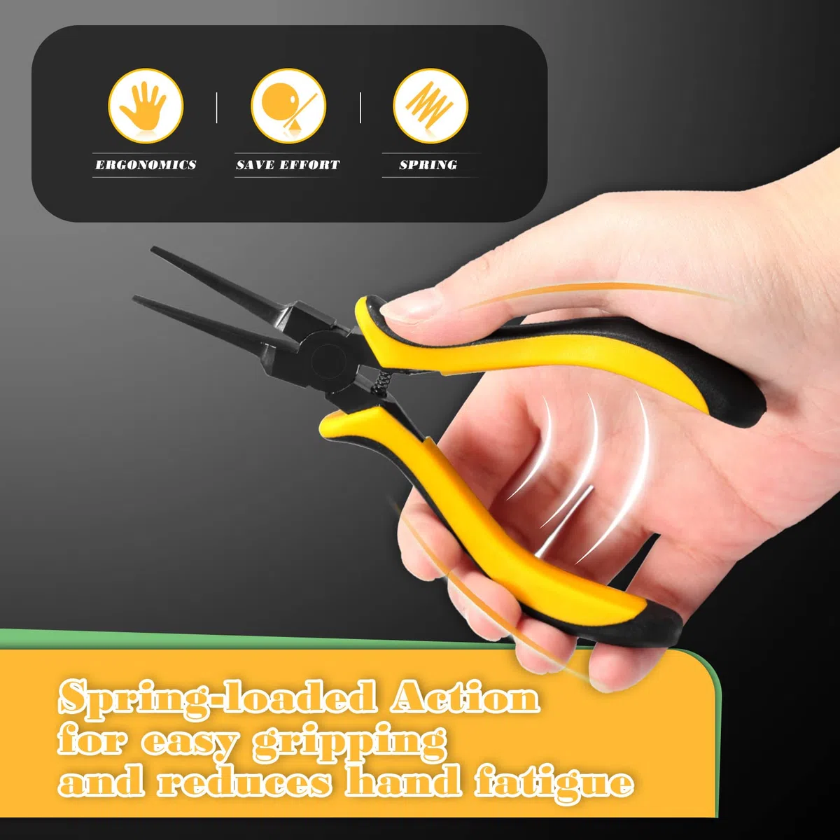 SPEEDWOX Alicates finos de punta plana de 5.5 pulgadas, alicates de punta plana fina con mandíbula lisa para hacer joyas, manualidades y tablero PCB