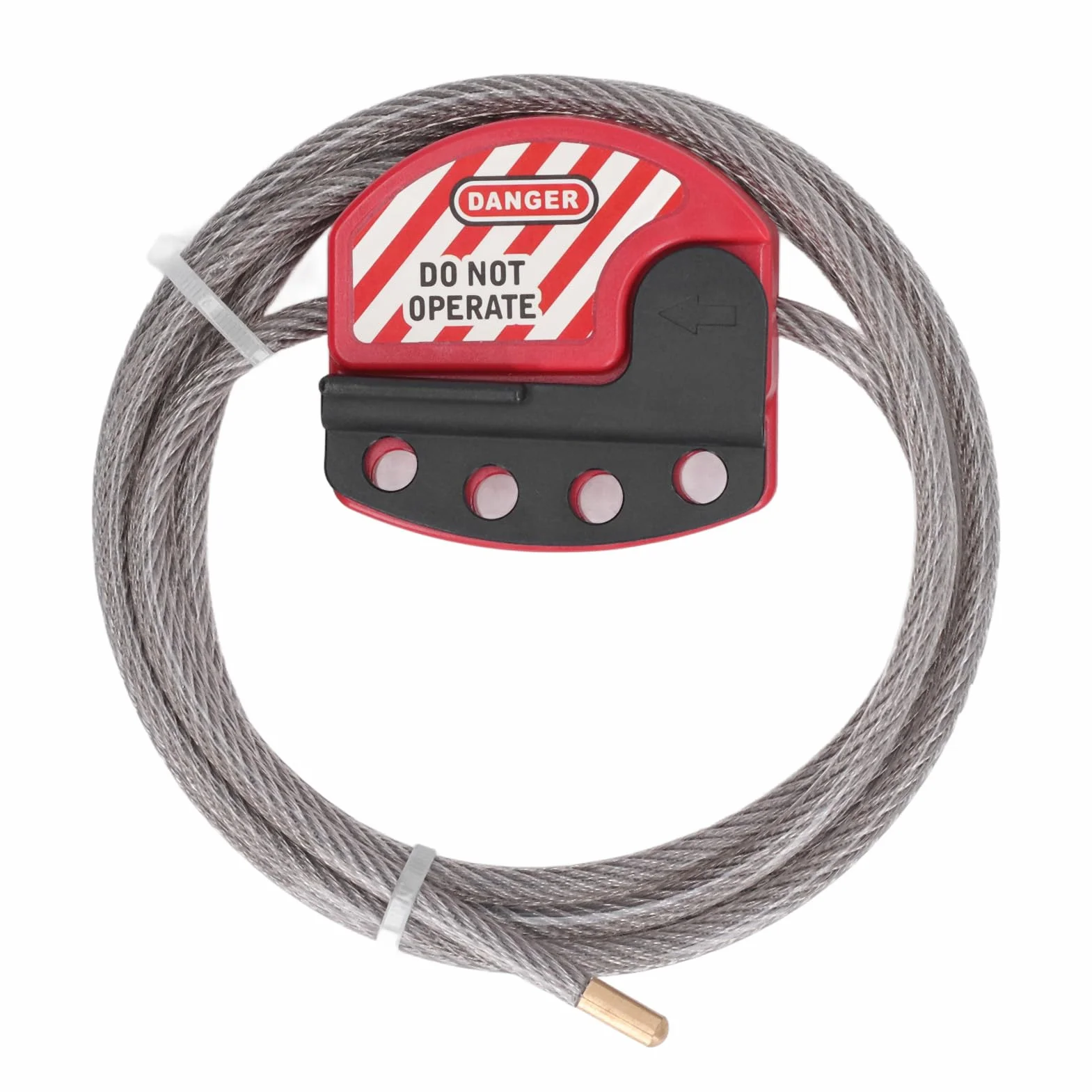Dispositivo de Bloqueo Ajustable con Candado de Cable de Acero Inoxidable, 1,8 M, con Cable de 6 Mm de Diámetro, 4 Orificios para Llave para Gestión de Reparaciones