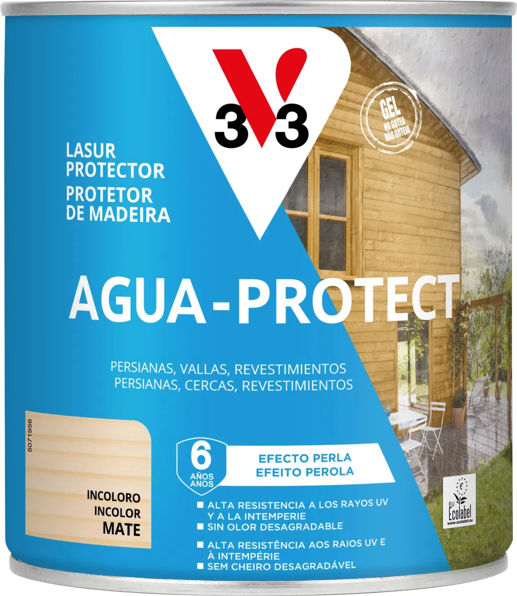 V33 Protector Decorativo de la madera Agua Mate Incoloro 0,75L