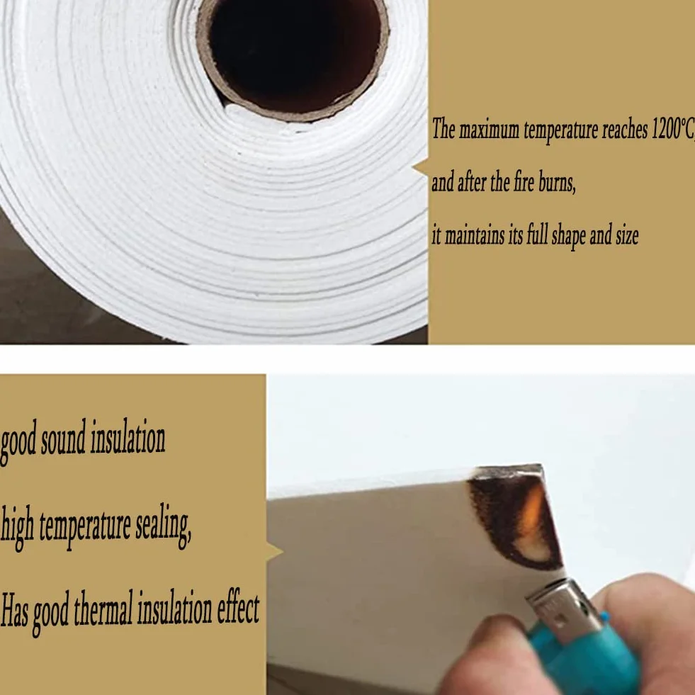 Papel Aislante Ignífugo De Fibra Cerámica: Resistencia A Altas Temperaturas, Aislamiento Térmico para Estufas, Chimeneas, Hornos De Pizza, Hornos, Bricolaje,1mm*500mm*1000mm