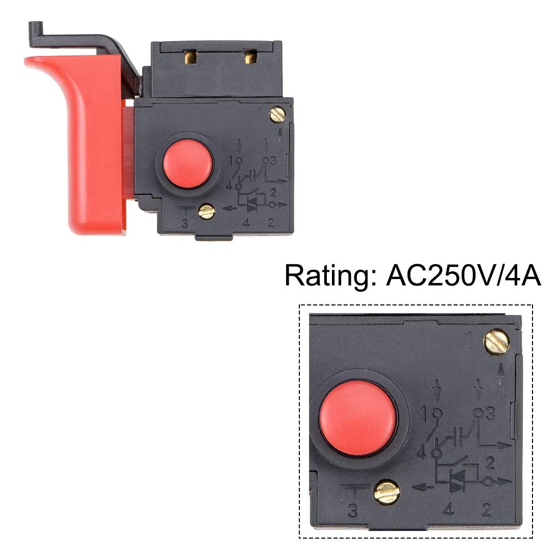 sourcing map Interruptor Gatillo 13RE taladro de percusión eléctrica 250V-4A del interruptor de control de velocidad