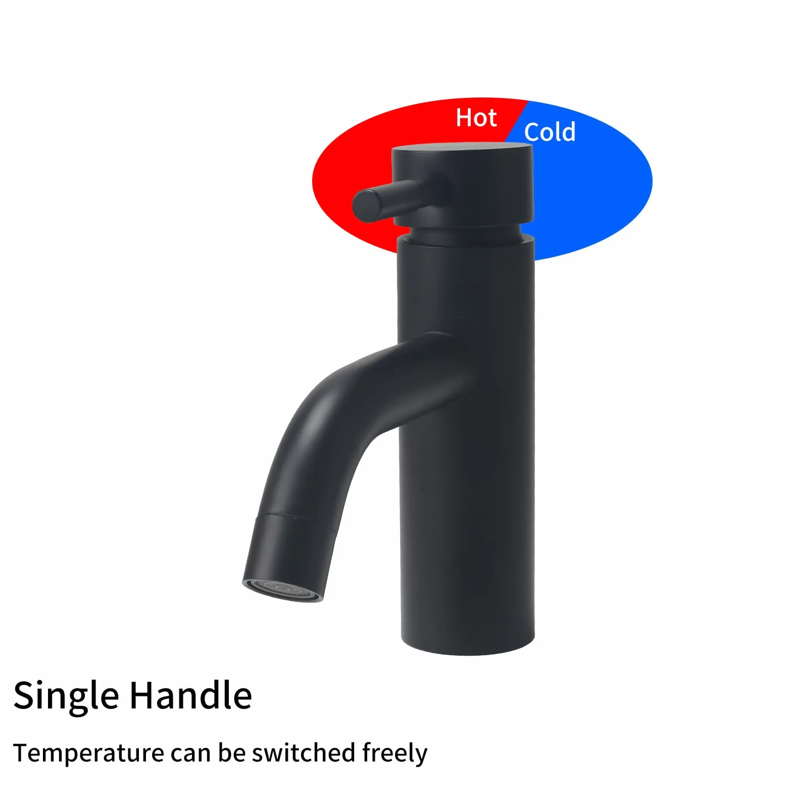 Grifo Lavabo Acero Inoxidable, Grifo Baño con 2 Manguera, Baño Lavabo Núcleo de Válvula de Cerámica, Mezclador Monomando Lavabo para WC de Visitas (Negro)