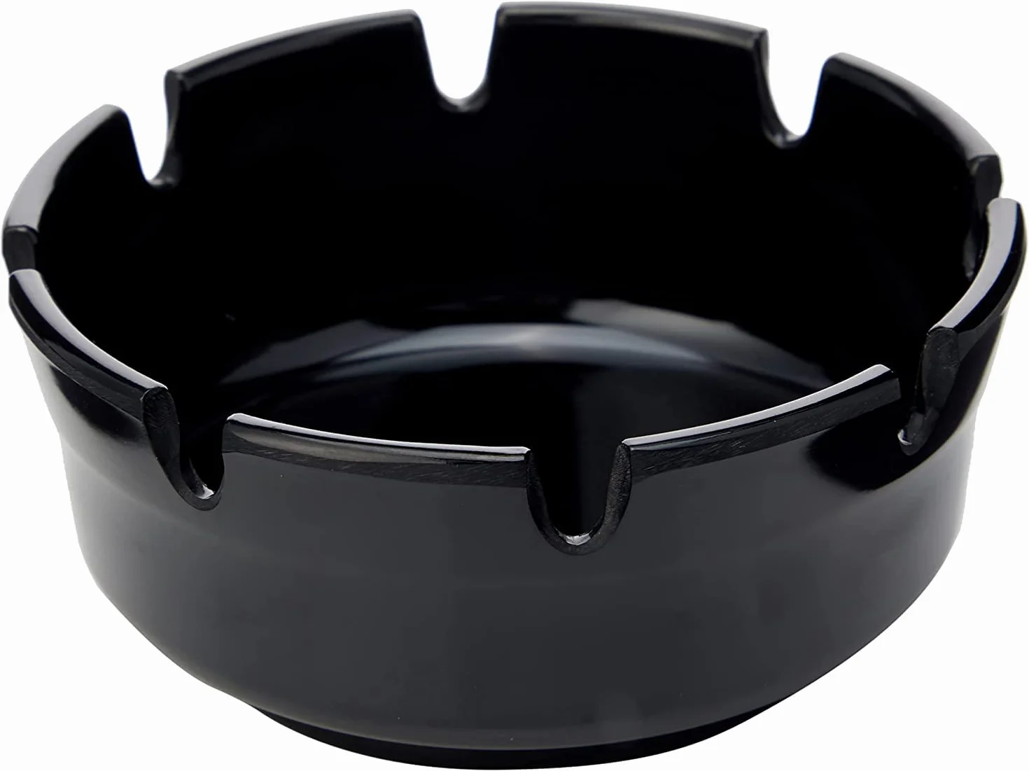 Piazza 6 ceniceros de exterior de diseño redondo de plástico de 10 cm – Ceniceros de mesa para cigarrillos y cigarros adecuados para casa, jardín, bares, restaurantes, hoteles – Color negro [6